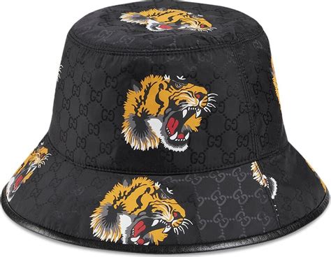 black gucci tiger hat|gucci tiger print bucket hat.